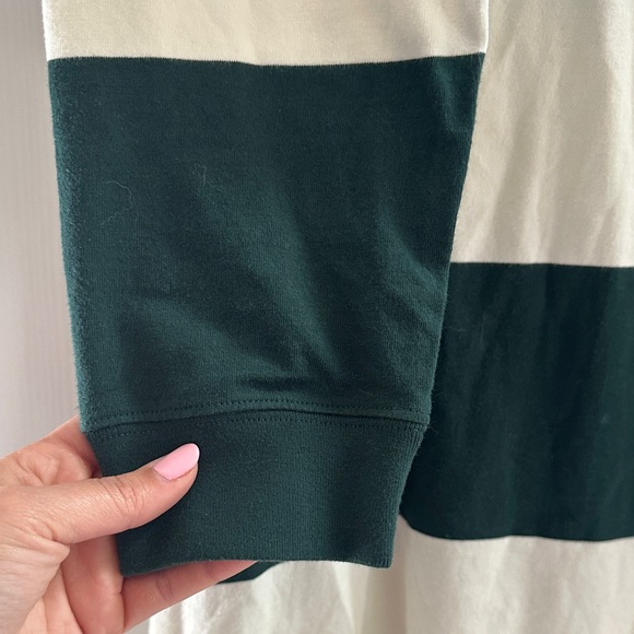 Roots Green and White Striped Rugby Maxi Dress Preppy Polo Women’s Large Organic - Picture 4 of 10